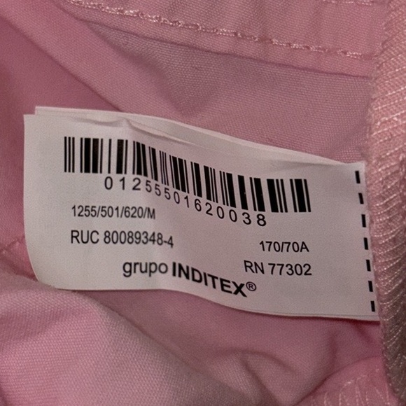 NWT Zara Light Pink Straight Leg High Waist Baggy Trousers Pants - M - Picture 15 of 16